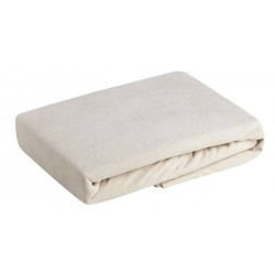 PRZEŚCIERADŁO FROTTE Z GUMĄ 180X200+20 CM ECRU