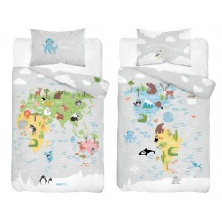 KOMPLET POŚCIELI DZIECIĘCEJ BAWEŁNA 100X135+40X60 NR 3961 B