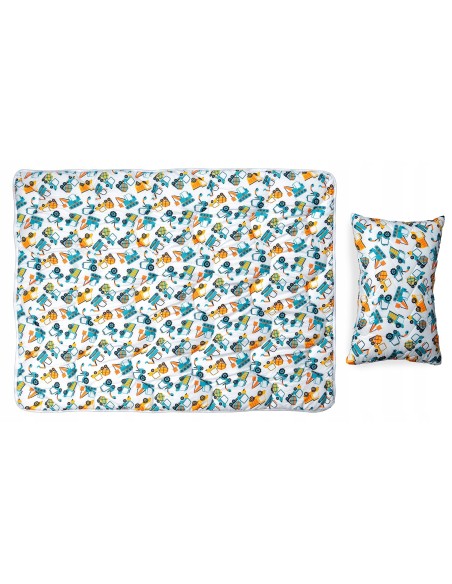 Kołdra i Poduszka dla Dziecka Komplet Całoroczny Koparki