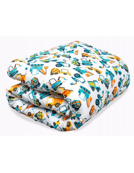 Kołdra i Poduszka dla Dziecka Komplet Całoroczny Koparki