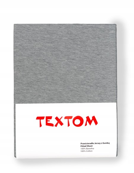 PRZEŚCIERADŁO Z GUMKĄ JERSEY 100% BAWEŁNA DUŻA ZAKŁADKA 30CM SZARE