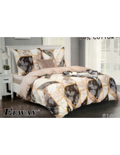 KOMPLET POSĆIELI ELWAY 200X220+70x80CM SATYNA-BAWEŁNA... 2
