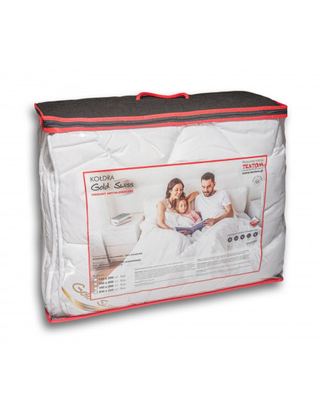 Komplet Antyalergiczny Gold Swiss – Poduszki i Kołdra Całoroczna