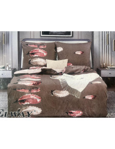 KOMPLET POSĆIELI ELWAY 140X200+70x80CM SATYNA-BAWEŁNA... 2
