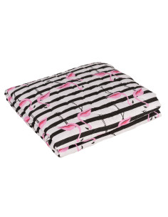 KOŁDRA LATO 140X200 160X200 DRUK FLAMINGI PASY