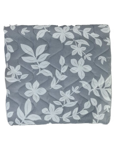 KOŁDRA LATO 140X200 160X200 DRUK KWIATY BIAŁE NA SZARYM